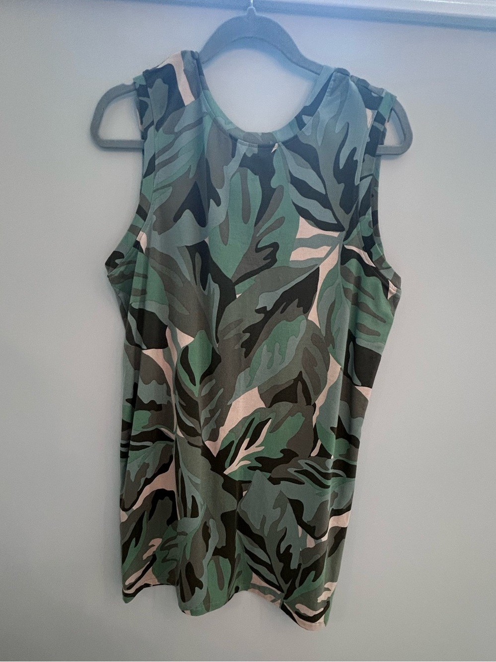 Sanctuary Green and Pink Camo Scoop Neck Tank Dress L